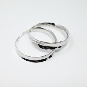 Classic Silver Twist Hoop Earrings