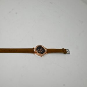 Floral Charm Leather Watch
