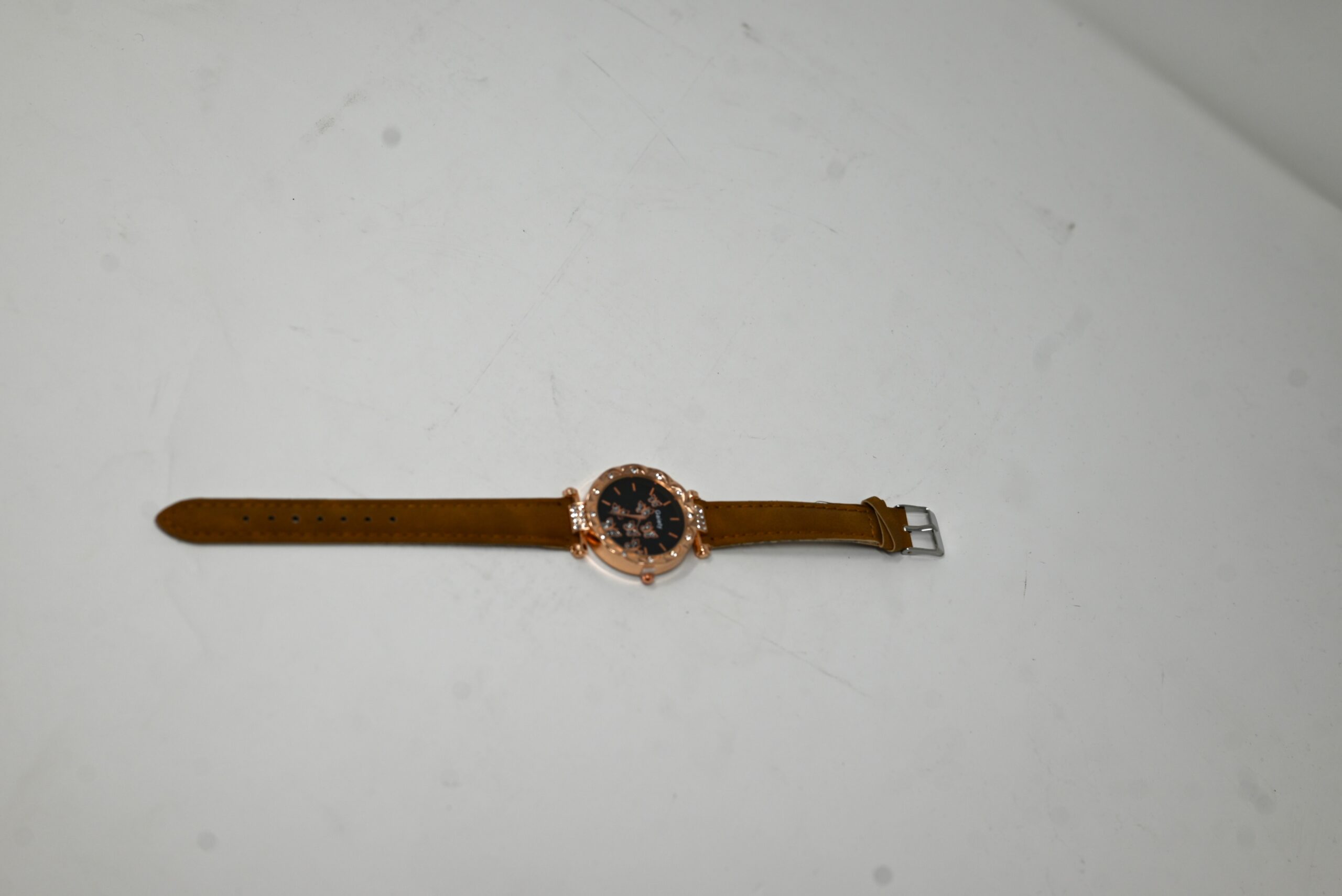 Floral Charm Leather Watch