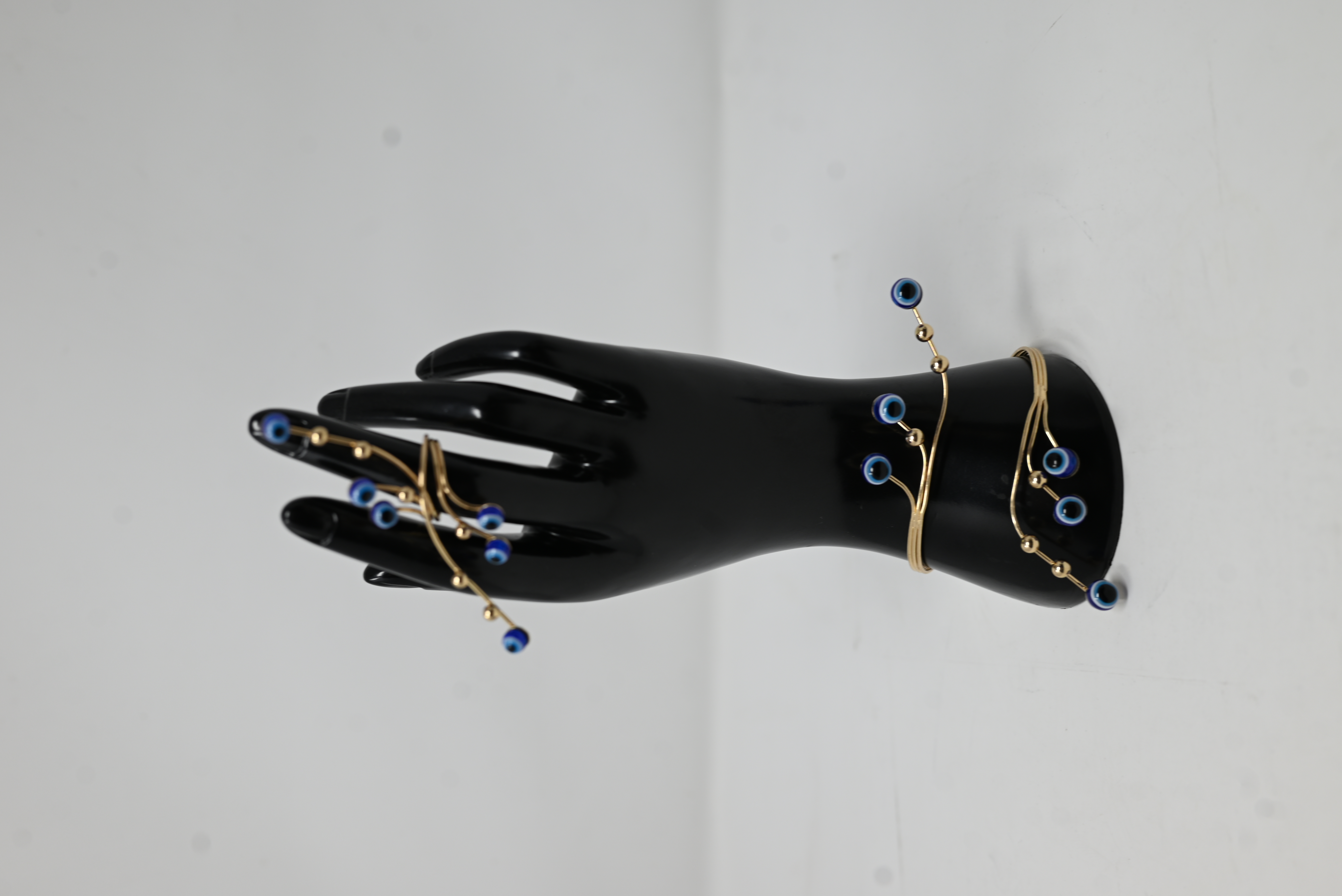 Golden Evil Eye Wrap Bracelet & Ring Set