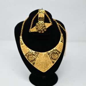 Regal Radiance Gold Plated Necklace & Bracelet Set