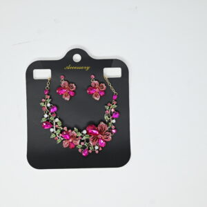 Rose Bloom Crystal Necklace Set