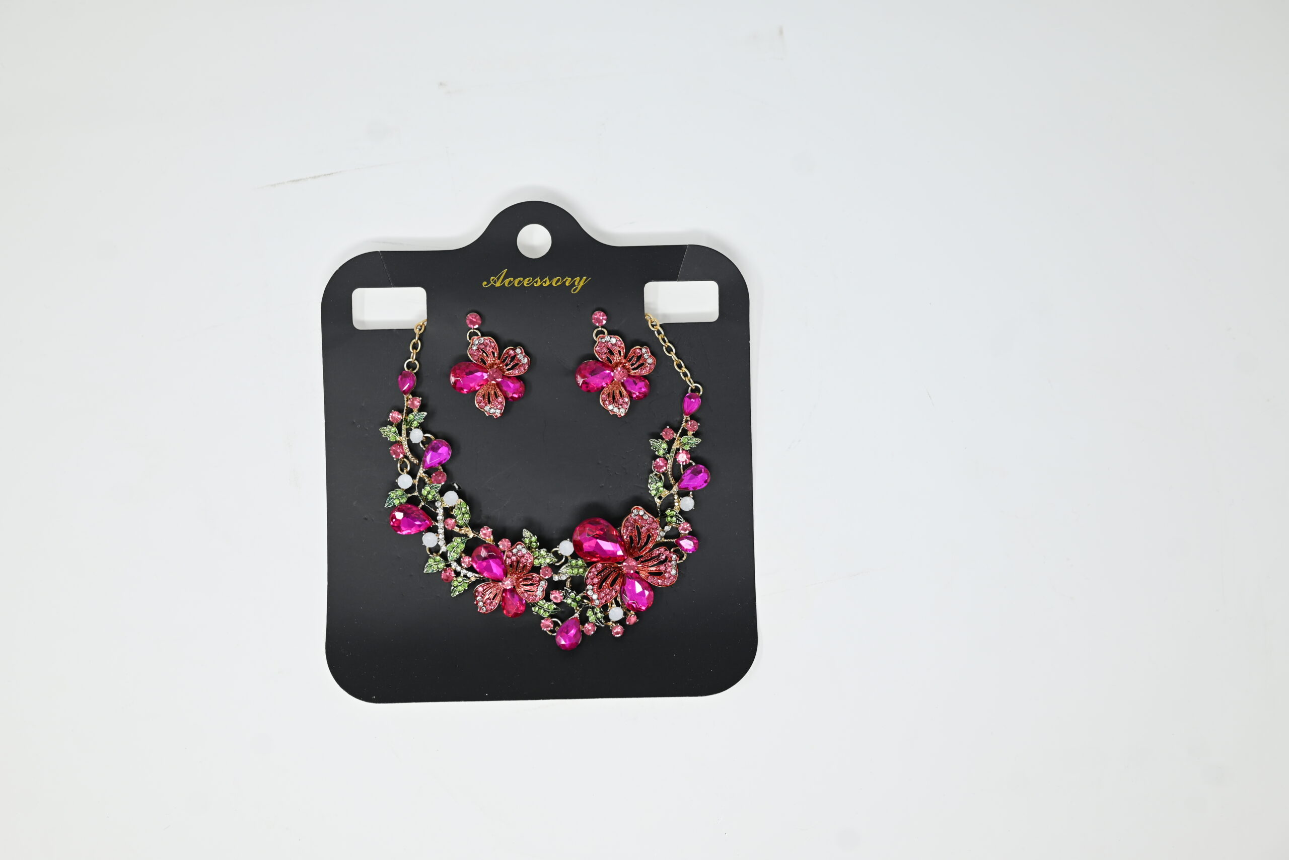 Rose Bloom Crystal Necklace Set