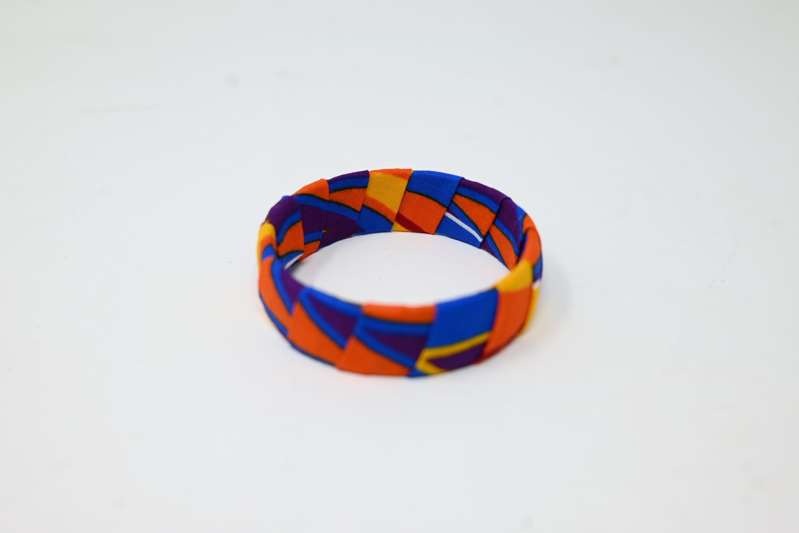 Tribal Mosaic Fabric Bangle Handmade