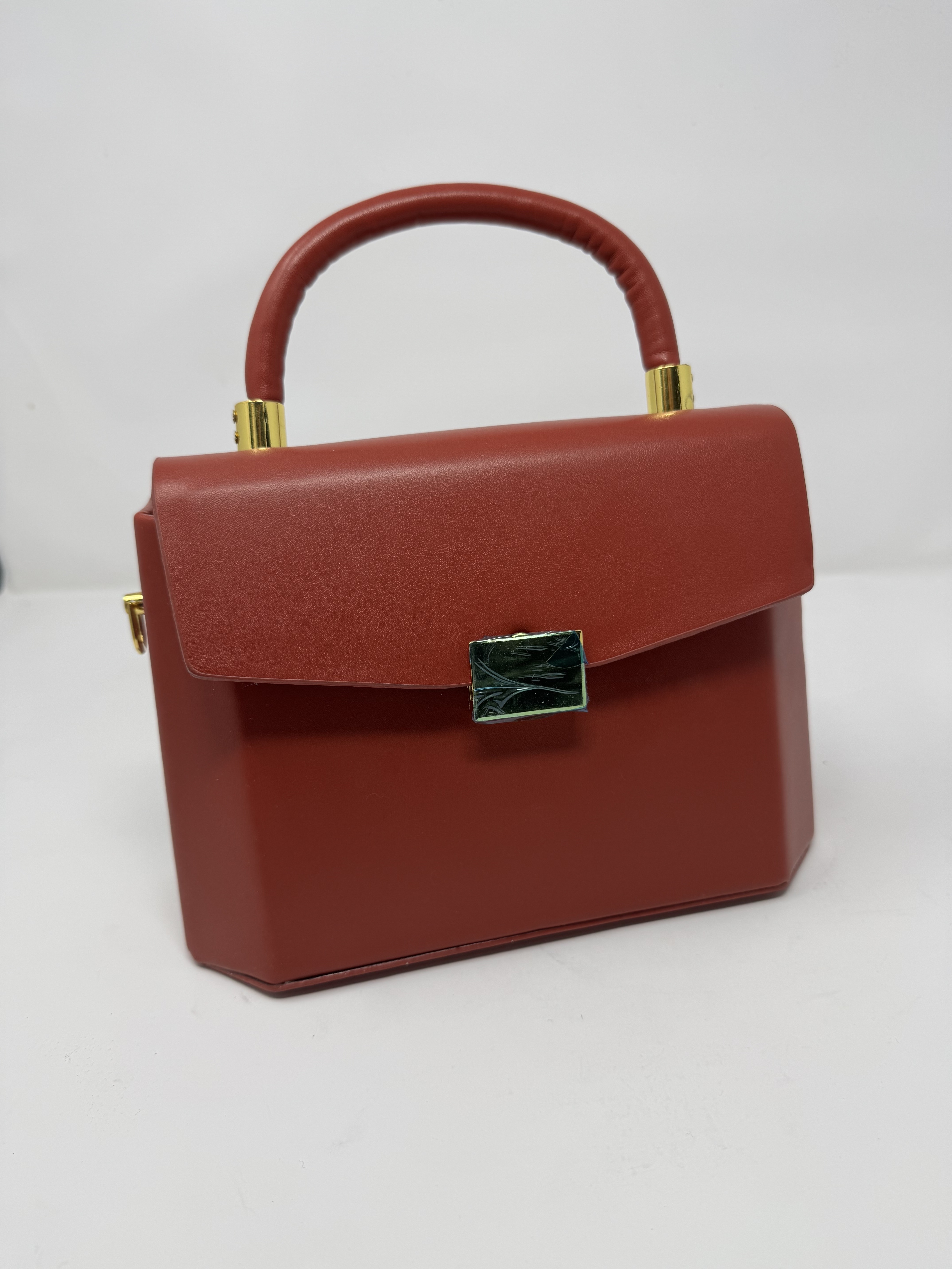 Crimson Luxe Structured Handbag