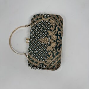 Emerald Royale Embroidered Clutch