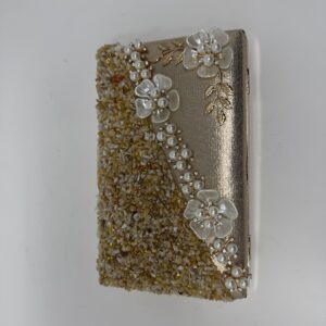 Golden Bloom Pearl Clutch